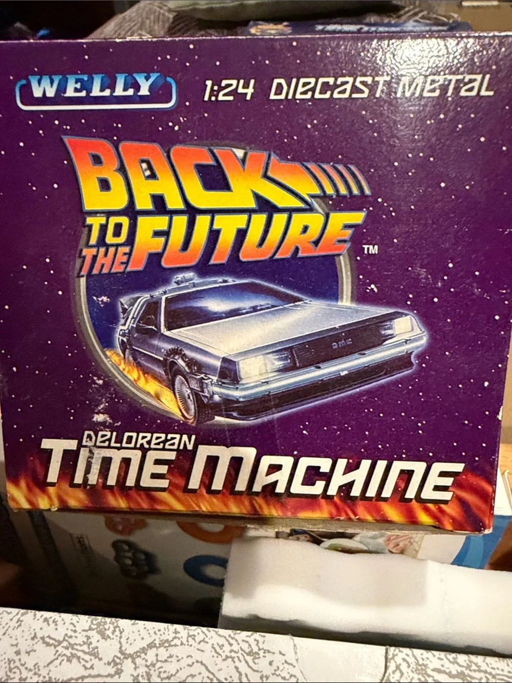 3 items BACK TO THE FUTURE  DeLorean Time Machine Silver Die-Cast Collectibles